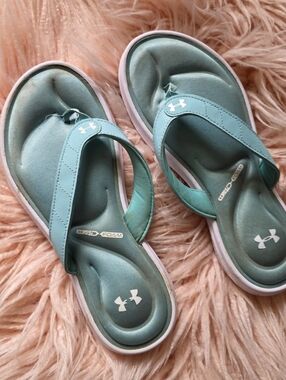 Under Armour Turquoise Cushioned Foam Flip Flops